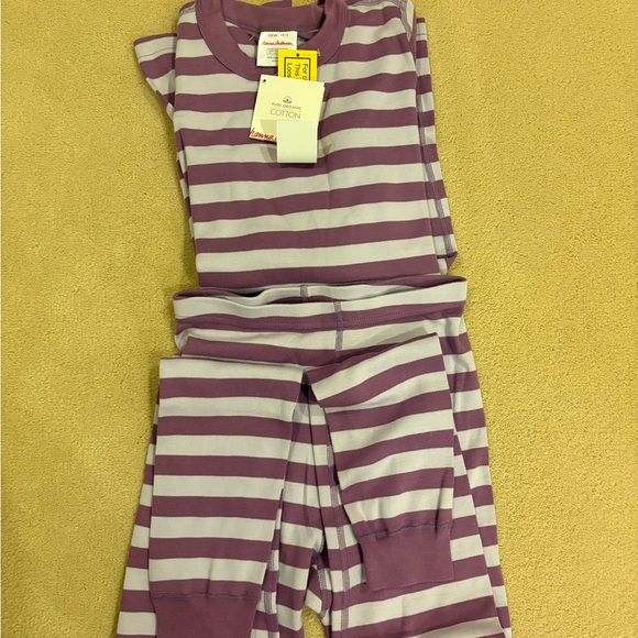 New with tags Hanna Anderson organic cotton Purple Striped Kids Pajamas - Picture 1 of 1